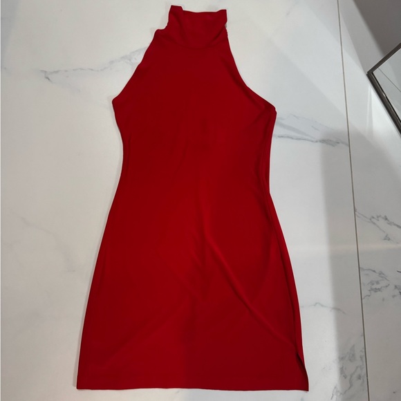 Norma Kamali Vibrant Red Halter Mini Dress - Picture 3 of 6